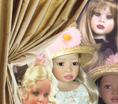 The Doll Empire presents The Glamorous World of Doll Artists and Artist Dolls with high quality graphics of one of a kind OOAK studio artist original dolls, limited edition artist dolls and artist edition dolls in porcelain, bisque, resin, vinyl, silicone, wax over porcelain.